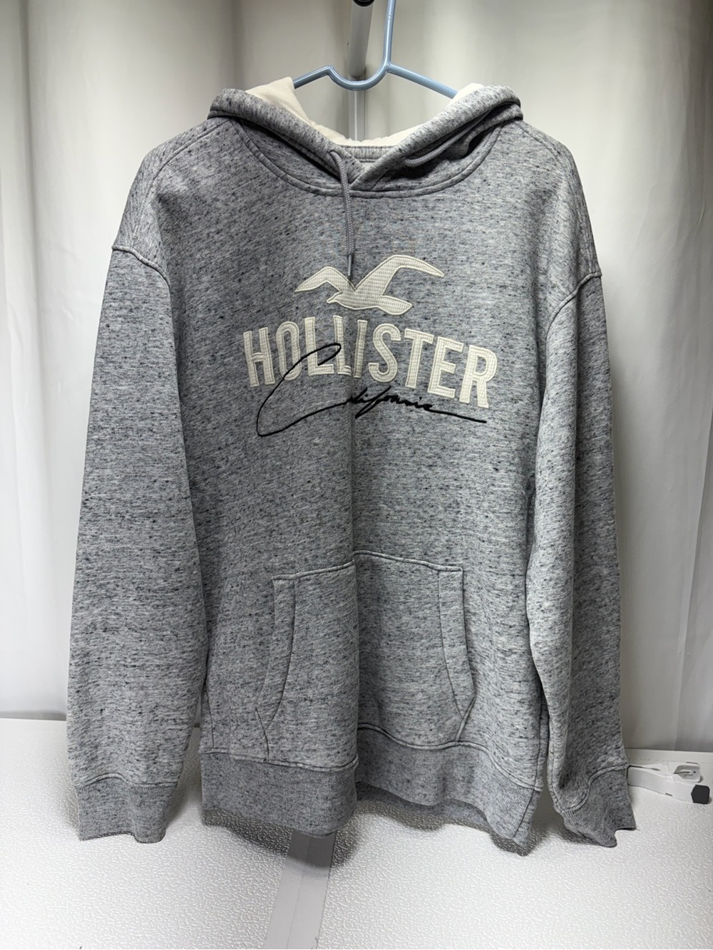 Hollister Gray Heather Pullover Hoodie with Logo 4438